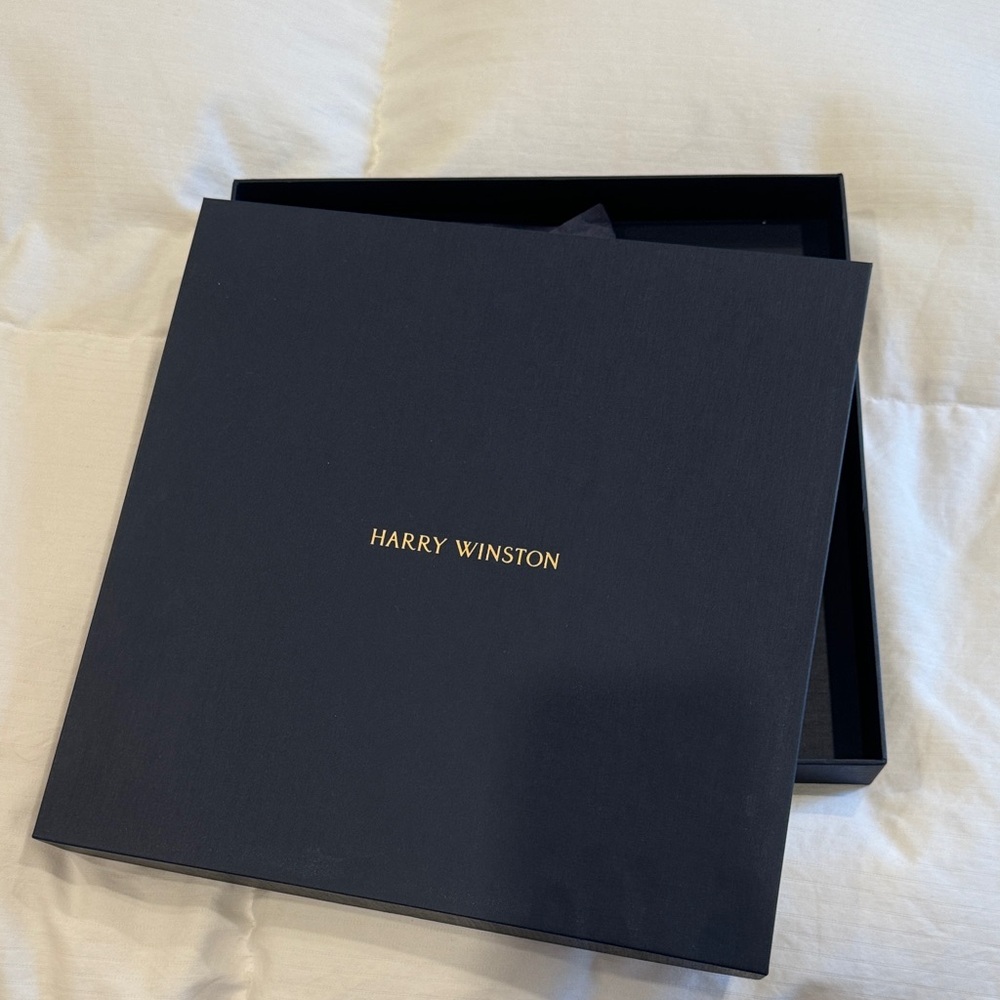 Harry Winston Midnight Blue Box with Gold Logo